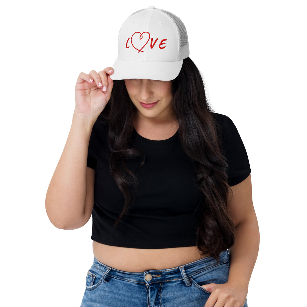 BaseCap weiss front getragen Frau Love