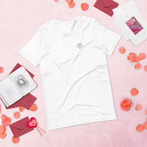 T-Shirt Rosen Grafik weiss, Produkt Mockup
