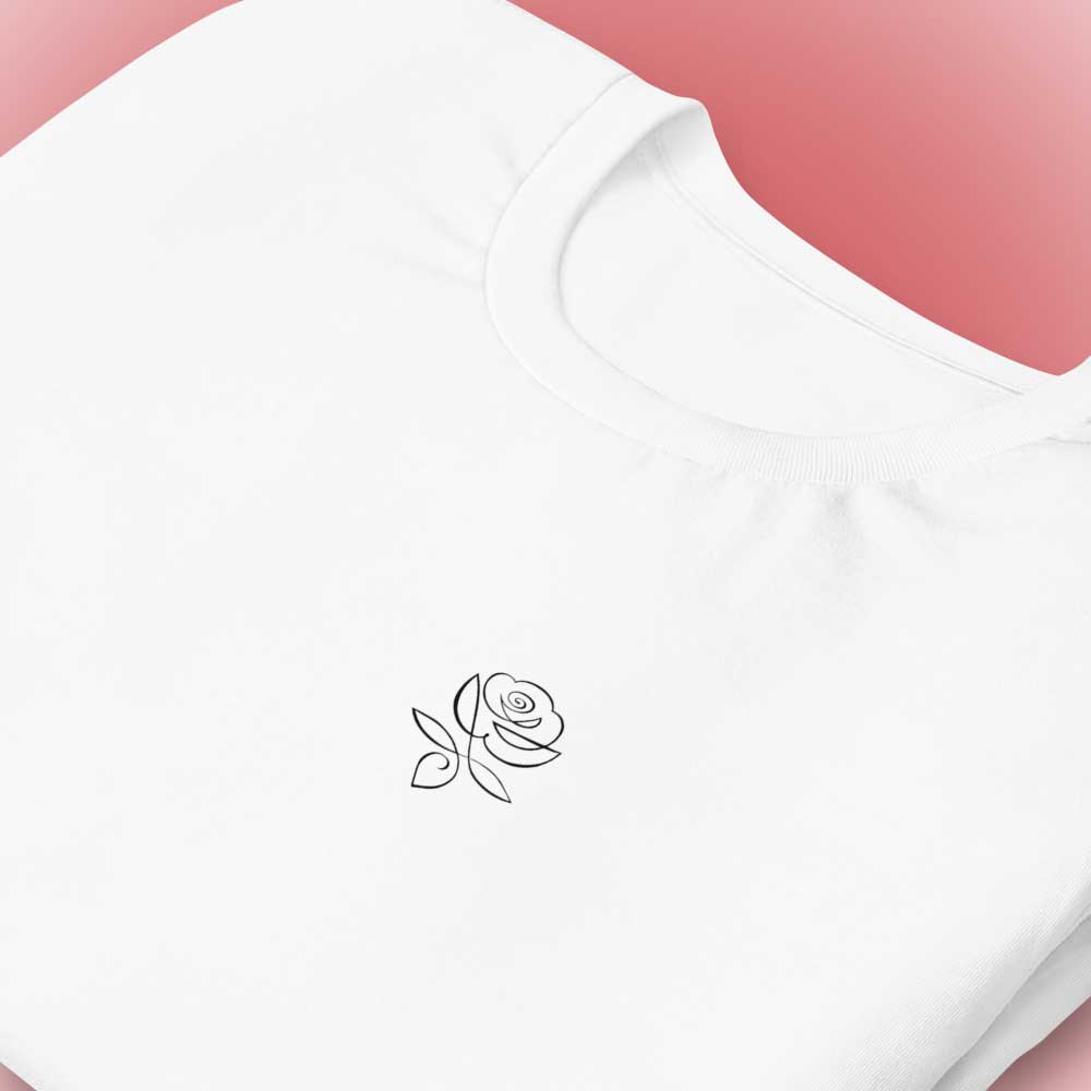 T-Shirt Rosen Grafik weiss, Produkt Mockup