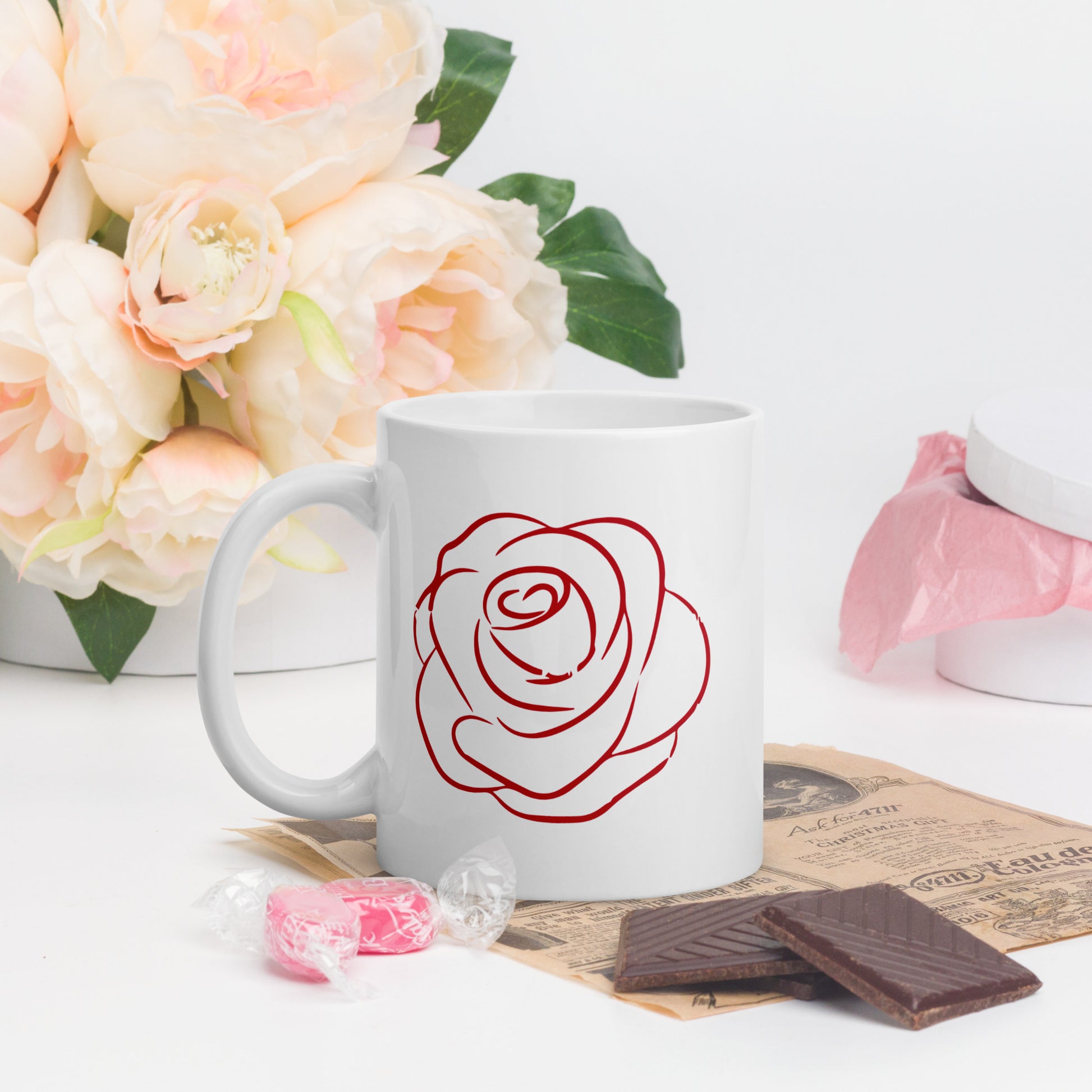 Tasse weiss Rose