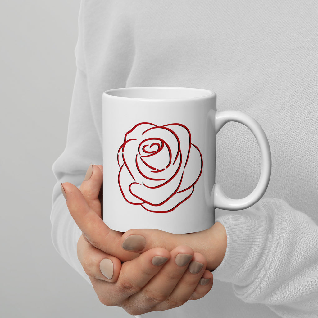 Tasse weiss Rose