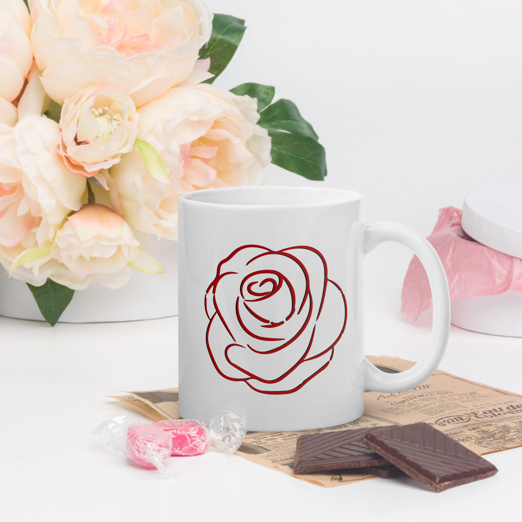 Tasse weiss Rose
