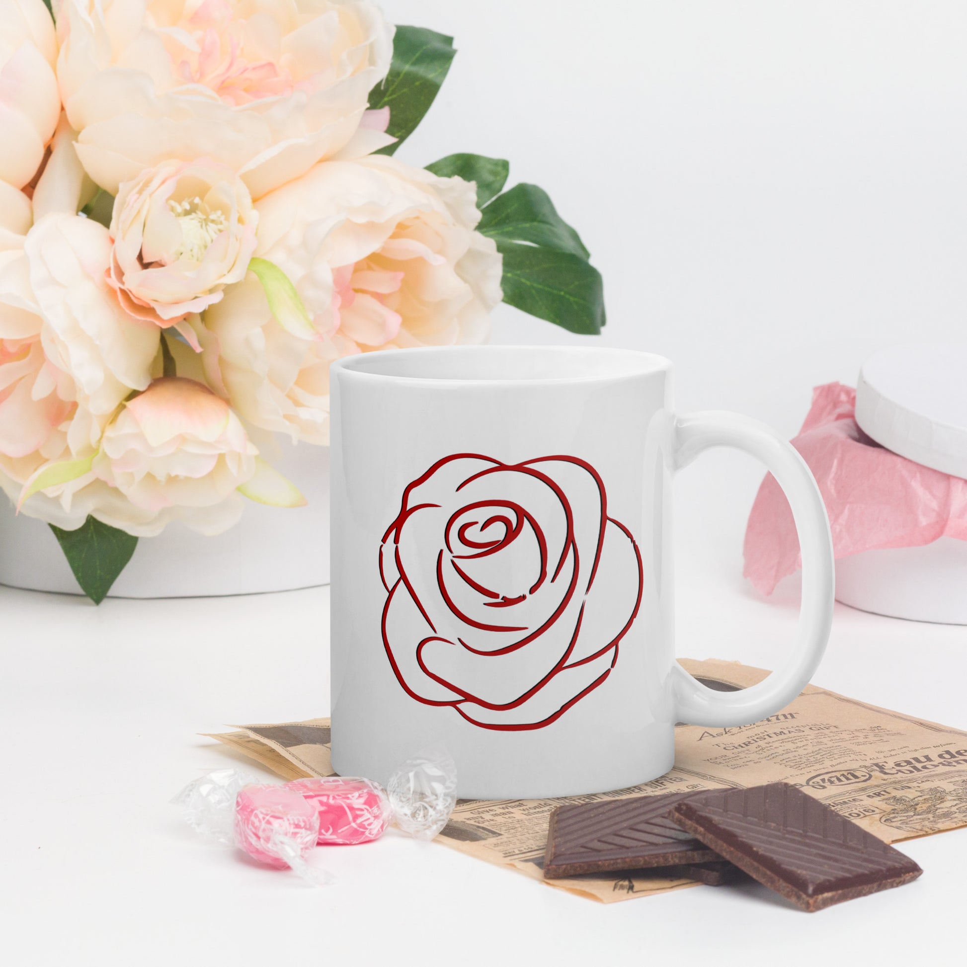 Tasse weiss Rose
