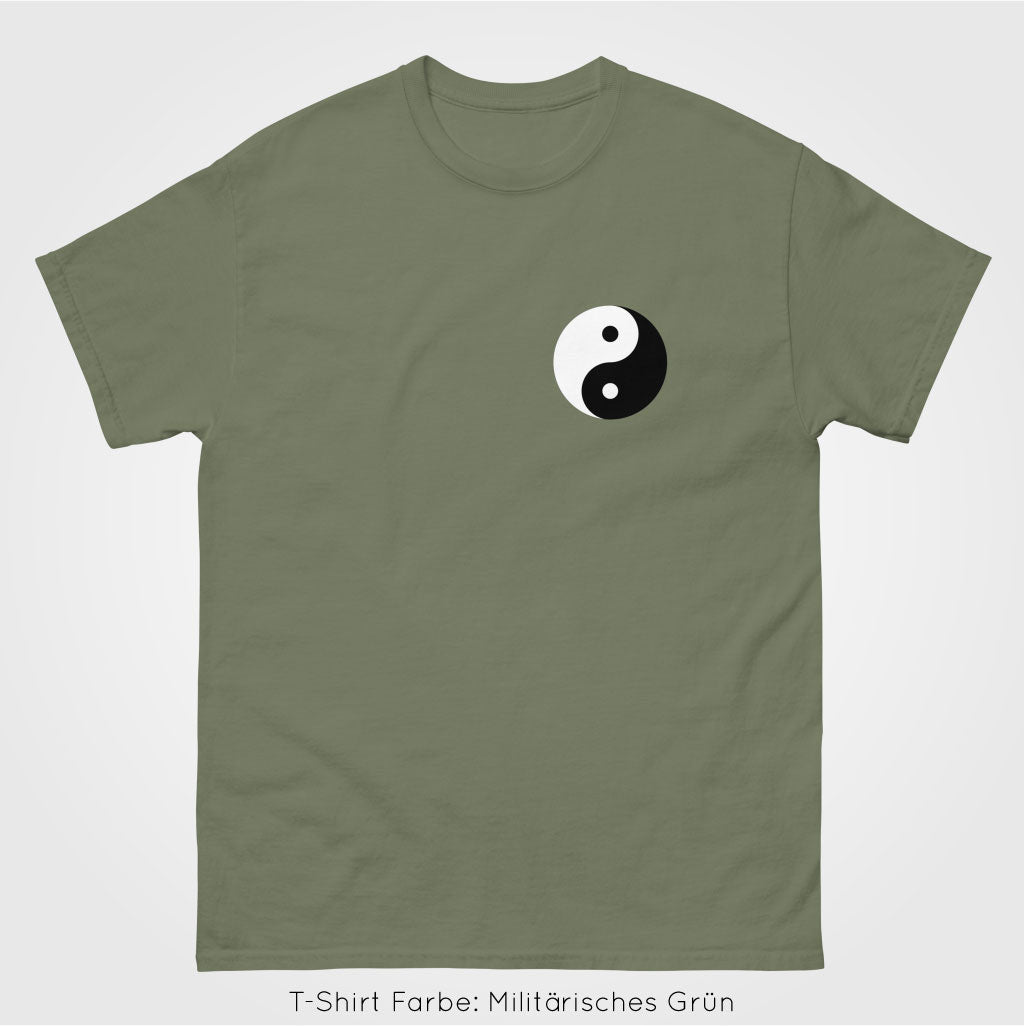 t-shirt Militaerisches-Gruen yingyang, Product mockup