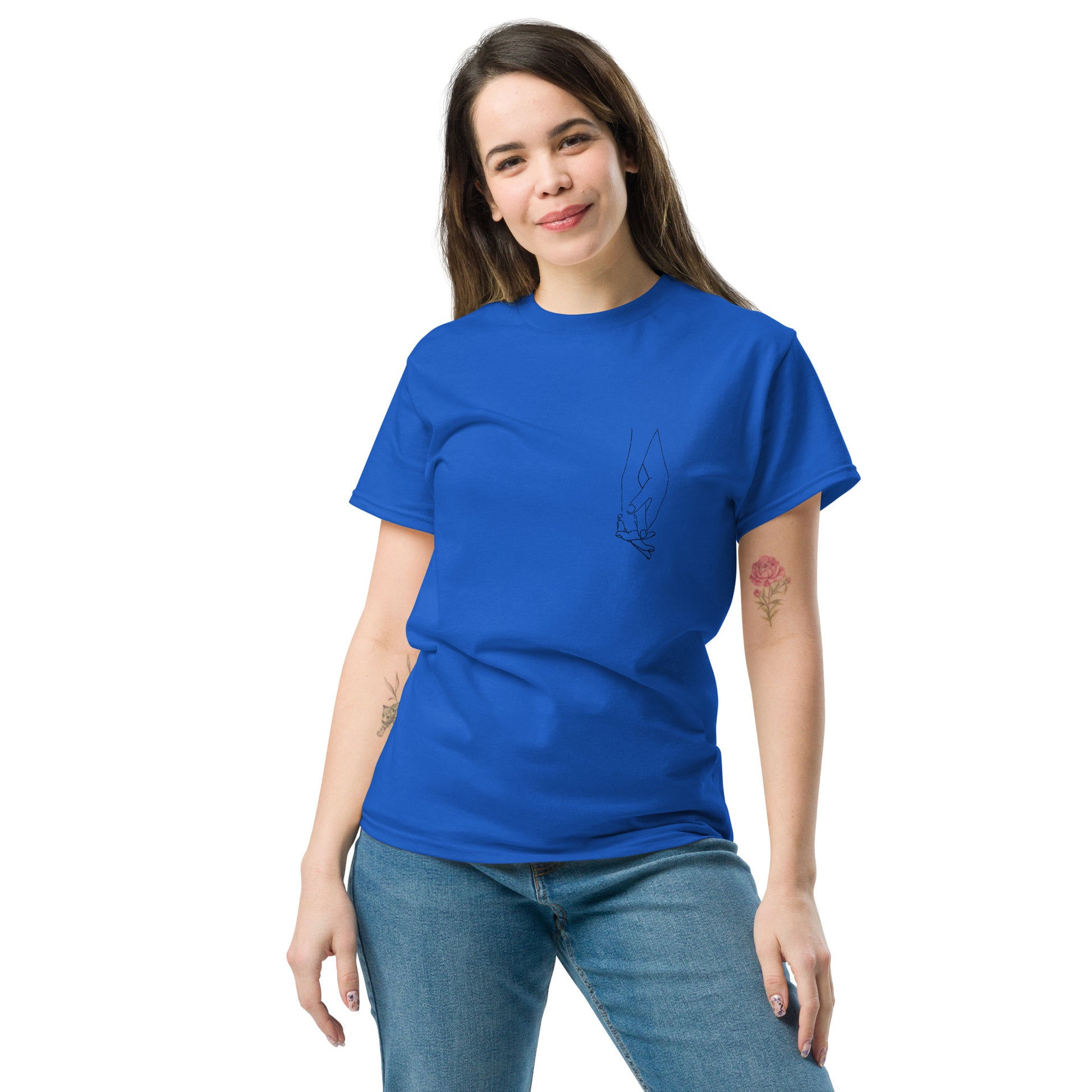 t-shirt Umarmung Umarmung, getragen von Frau