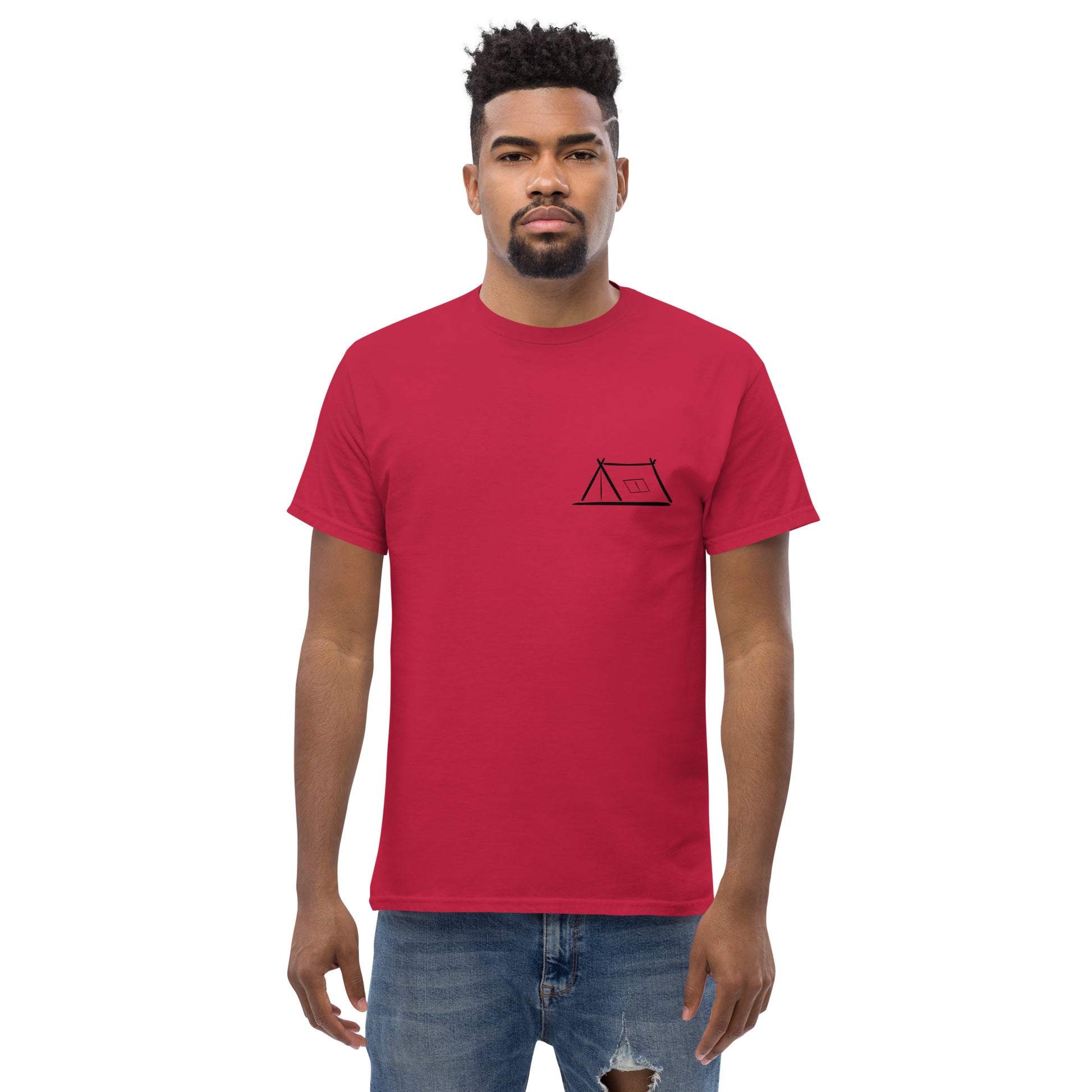t-shirt cardinal Zelt, getragen von Mann