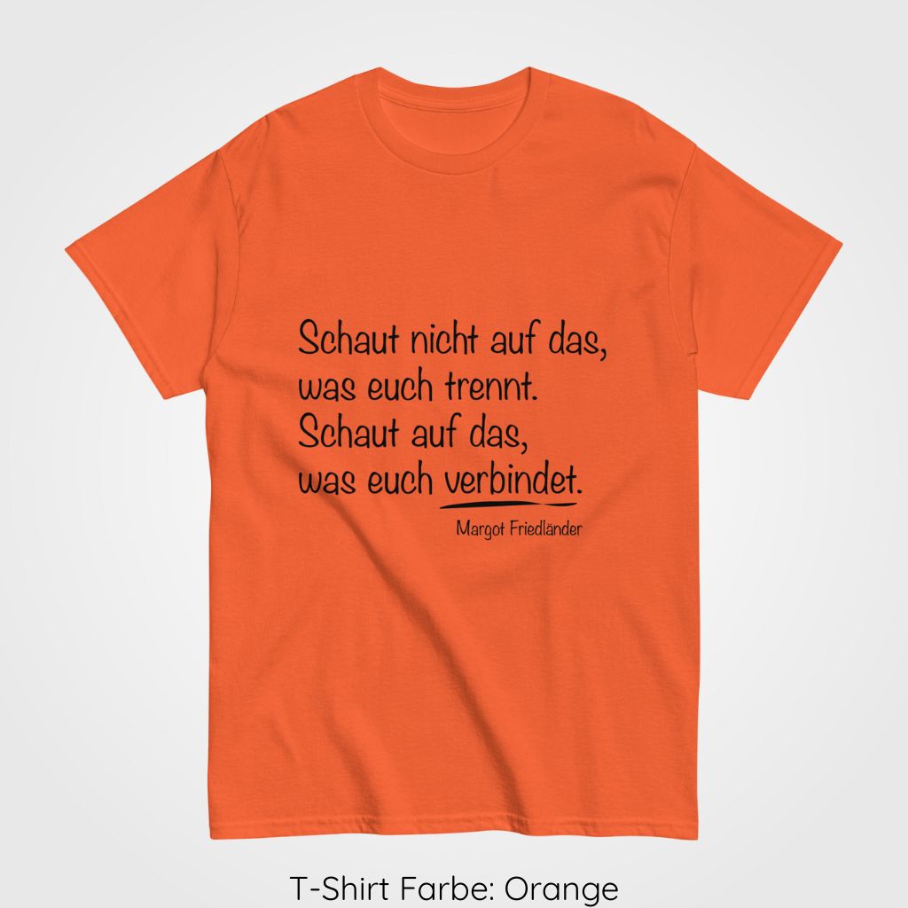 t-shirt orange Margot Friedländer, Product mockup