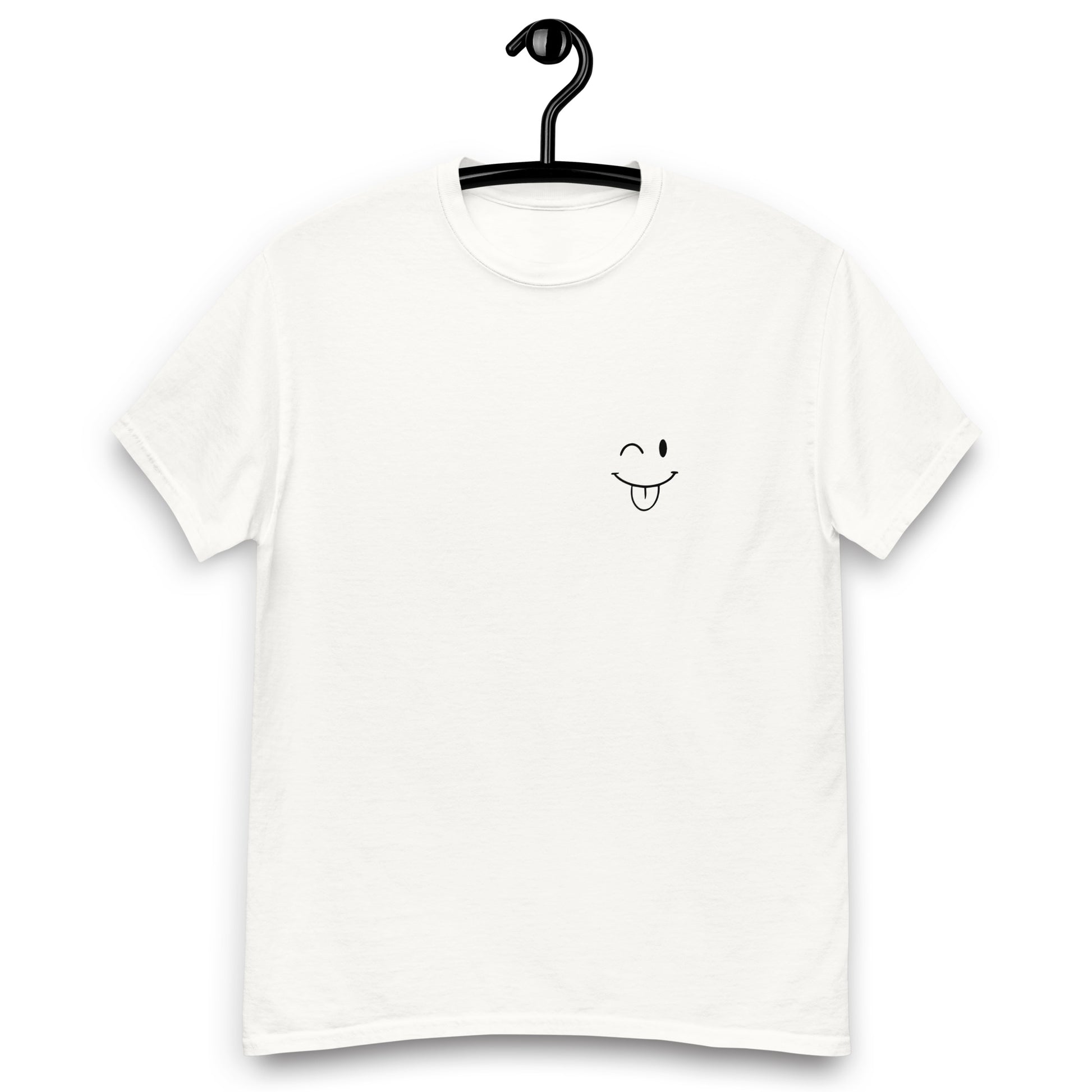 t-shirt weiss Smile, auf Buegel, Product mockup